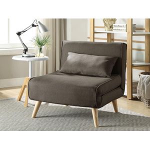 Fauteuil POSIO - Bedbank van stof - Taupe