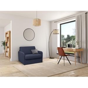 Slaapfauteuil met matras van stof NADOA - Slaapafmeting 70 cm - Blauw