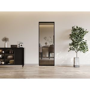 Schuifdeur met schuifsysteem - Aluminium en gerookt gehard glas - H205 x B93 cm - LINCI II