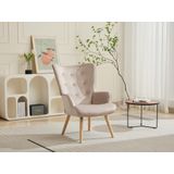 Fauteuil van beige velours VATELY