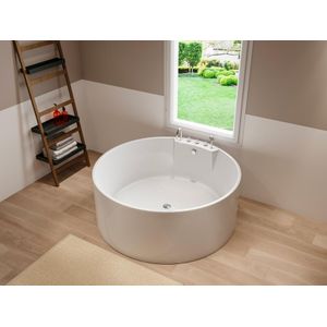 Ronde vrijstaande badkuip met kraan - LINDA -  373L - 150 x 150 x 58 cm