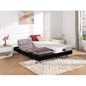Elektrisch bed - bedbodem en matras - met vormgeheugen en bamboe LYSIS III van NATUREA - motoren OKIN - 2 x 90 x 200 cm - zwart