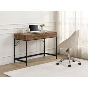 Ladekast - Natuurlijk Donker - Zwart - MDF - 2 Laden - Schuiflade
