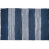Handgeweven jute tapijt KOCHI - 200 x 290 cm - Donkerblauw en wit