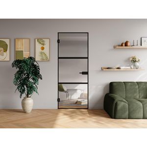 Omkeerbare deur zonder frame van gehard glas - Zwart - H204 x B93 cm - MASERU