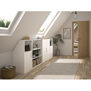 Vente-unique - ADEZIO - Hoekkast - Wit - Spaanplaat - 4 Deurtjes - 2 Planken