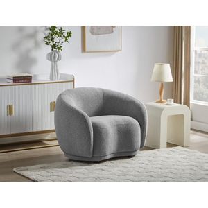 Fauteuil in grijs bouclé BOVANA van Pascal Morabito