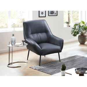 Fauteuil van zwart leer STABIA