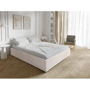 Bedbodem met opbergruimte 140 x 190 cm van ribfluweel - Crèmewit - PONTOS II van YSMÉE