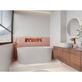 Vrijstaand geribbeld bad van acryl – Wit (glanzend) – 220 liter – 150 x 75 x 58 cm – ALIENA