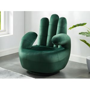 Draaibare fauteuil hand CATCHY van fluweel - Spargroen