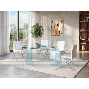 Eettafel COLEDON - 8 personen - Gehard glas
