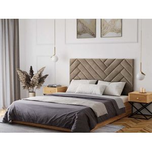 Hoofdbord 160 cm - Fluweel - Beige - SUKIALI