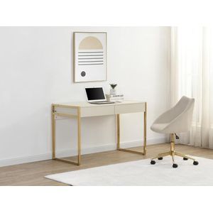 Bureau met 2 lades - Mdf en metaal - Beige en goud - MASON van Pascal Morabito