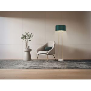 Staande lamp van staal en marmer - D45 x H150 cm - Blauwgroen - NOUR