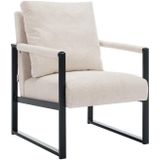 Fauteuil van beige stof met textuur ISPORI