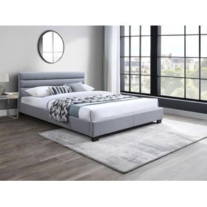 Bed 160 x 200 cm - Stof - Grijs - FAUSTIN