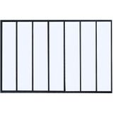 Glazen binnenraam van aluminium met poedercoating - 210 x 130 cm - Zwart - BAYVIEW