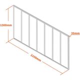 Glazen binnenraam van aluminium met poedercoating - 210 x 130 cm - Zwart - BAYVIEW