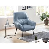 Fauteuil van blauw leer STABIA