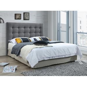 Gewatteerd hoofdbord FRANCESCO - 140 cm - Stof - Grijs