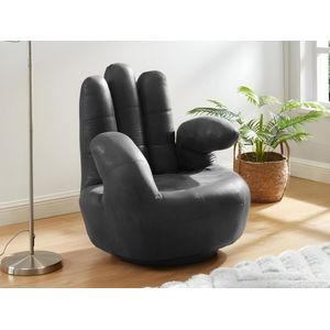 Draaiende fauteuil CATCHY van kunstleer - zwart