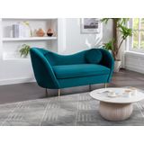 Tweezitsbank van turquoise velours ORMARA