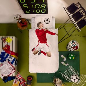 Snurk Amsterdam Dekbedovertrek Soccer Champ Red 240 x 200/220 cm incl. 2 kussenslopen 60 x 70 cm