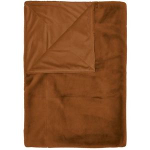Essenza Plaid Furry Leather brown 150 x 200 cm