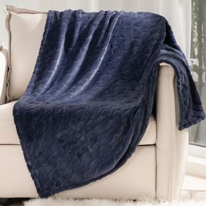 Cozy Bliss Luxury Milky Pluche Plaid Marine blauw 270 x 230 cm