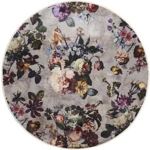 Kleed Essenza Fleur Finest Rond Karpet Grey 