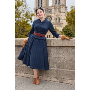 Swing jurk - Miss Candyfloss - Blauw/Donkerblauw/Oranje