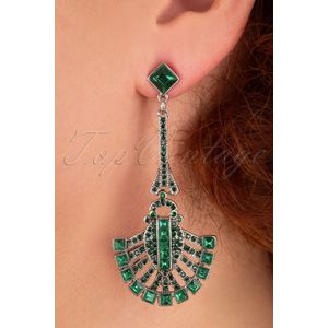 Oorbellen dames - Lovely - Groen/Zilver - Maat One size