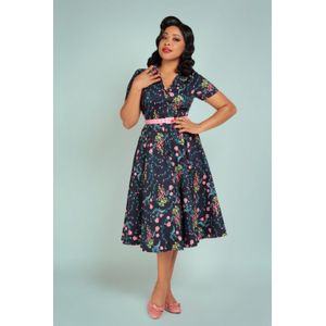 Swing jurk - Collectif Clothing (Blauw/Multicolour)