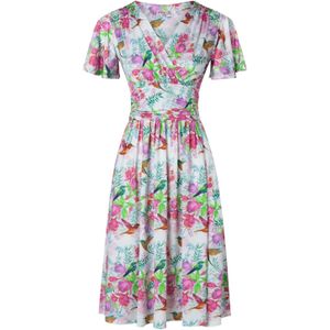 Swing jurk - Vintage Chic for Topvintage (Wit/Multicolour)