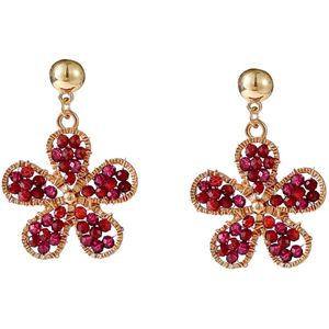 Oorbellen dames - Day&Eve by Go Dutch Label - Rood/Bordeauxrood/Goud - Maat One size