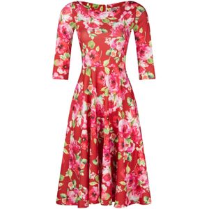 Swing jurk - Vintage Chic for Topvintage - Rood/Multicolour