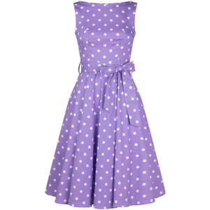 Swing jurk - Hearts & Roses - Paars/Pastel - Maat L