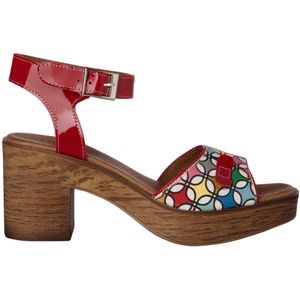 Sandalen dames - Nemonic - Rood/Multicolour - Maat 41
