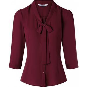Blouse dames - Banned Retro - Rood/Bordeauxrood - Maat M