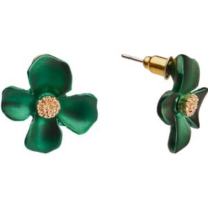 Lovely - Oorbellen - Groen - Lucite Stijl - Bloemvormig - Goudkleurig Metaal