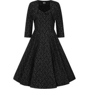 Swing jurk - Hearts & Roses - Zwart