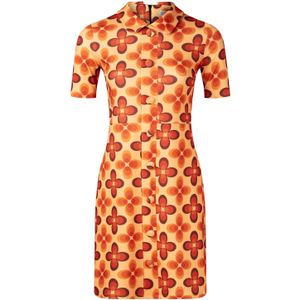 A-lijn jurk - Vintage Chic for Topvintage - Bruin/Oranje