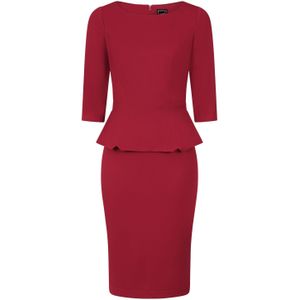Strakke jurk - Glamour Bunny Business Babe - Rood/Bordeauxrood