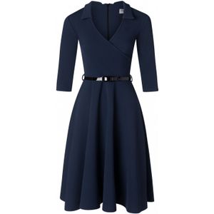Swing jurk - Vintage Chic for Topvintage - Blauw/Donkerblauw