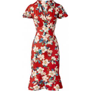 Strakke jurk - Vintage Chic for Topvintage (Rood/Multicolour)