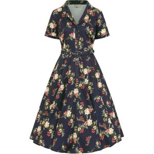 Swing jurk - Banned Retro - Blauw/Donkerblauw/Multicolour