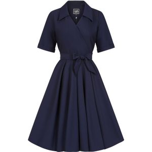 Swing jurk - Glamour Bunny Business Babe - Blauw/Donkerblauw