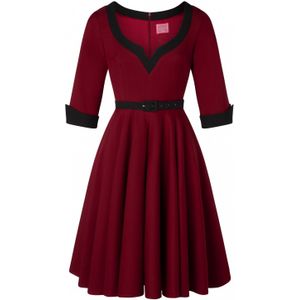 Swing jurk - Glamour Bunny - Rood/Bordeauxrood