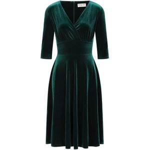 Swing jurk - Vintage Chic for Topvintage - Groen/Donkergroen